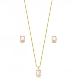 CONJUNTO OVAL ROSA QUARTZO