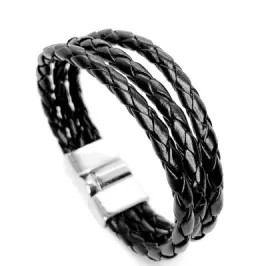 PULSEIRA MASCULINA TIRAS PRETA