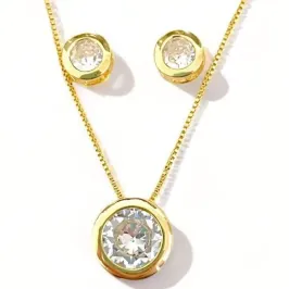 CONJUNTO CIRCULO PEDRA CRISTAL