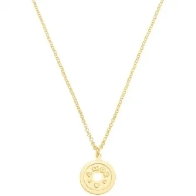 COLAR PINGENTE MEDALHA AMOR LISO