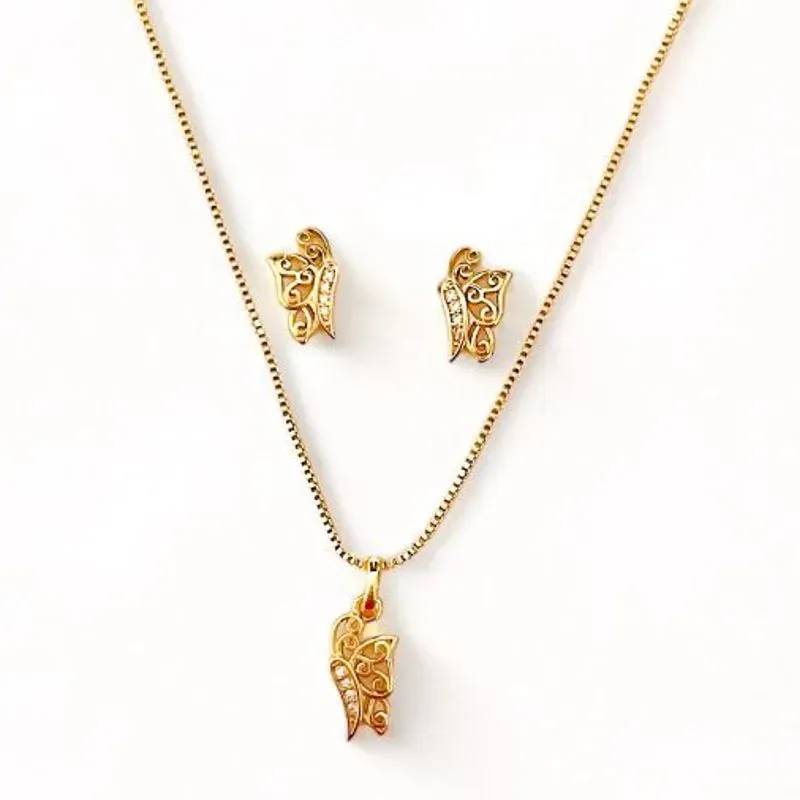 CONJUNTO BORBOLETA ZIRCONIA CRISTAL