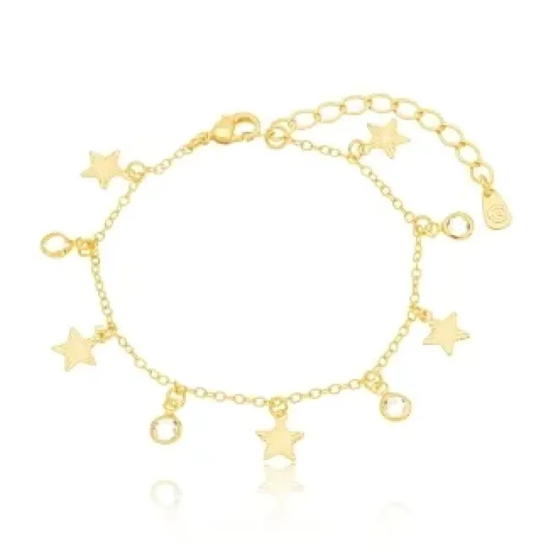 PULSEIRA PINGENTE ESTRELA DETALHE BOLINHA CRISTAL